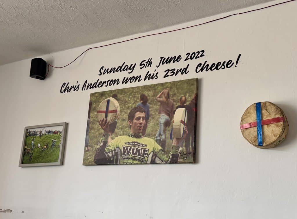 A photo of Chris Anderson reading "Sunday 5th June 2022 Chris Anderson won his 23rd cheese!"