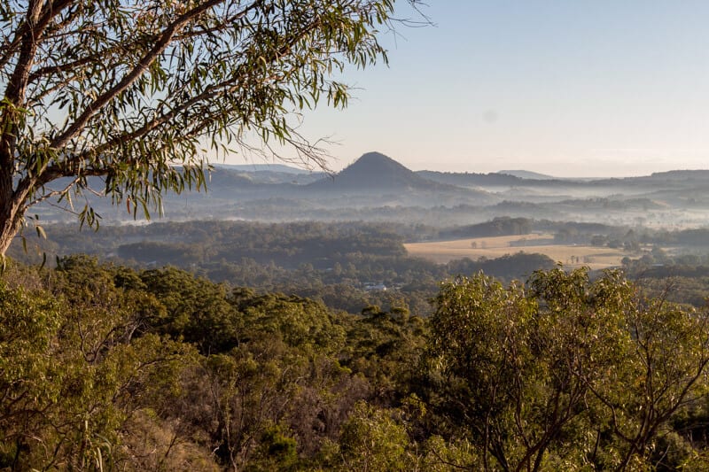 misty views of the noosa hinterland