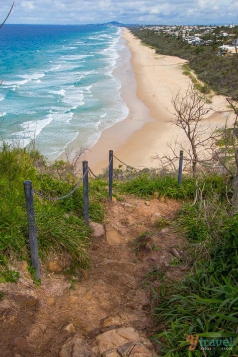 view of beach from cliff