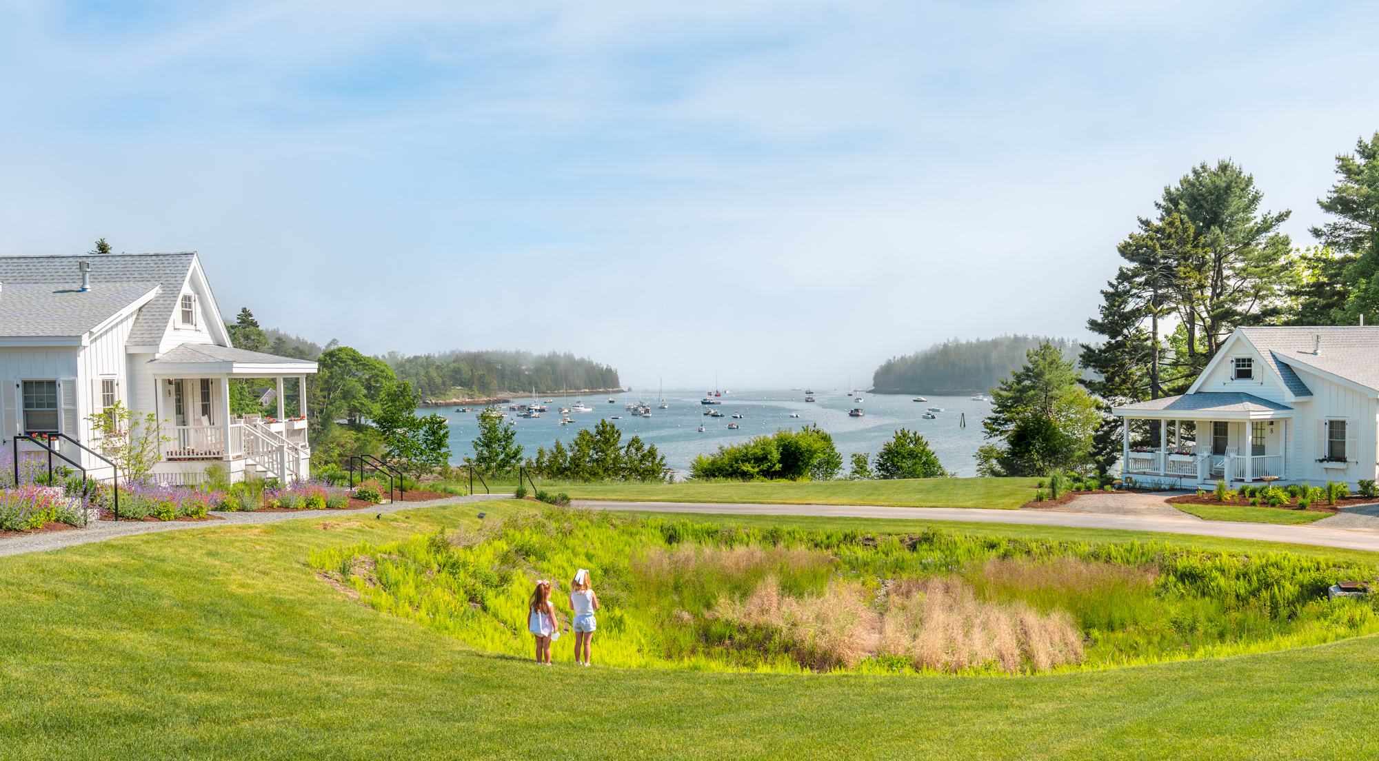 Kids enjoying waterfront in Maine