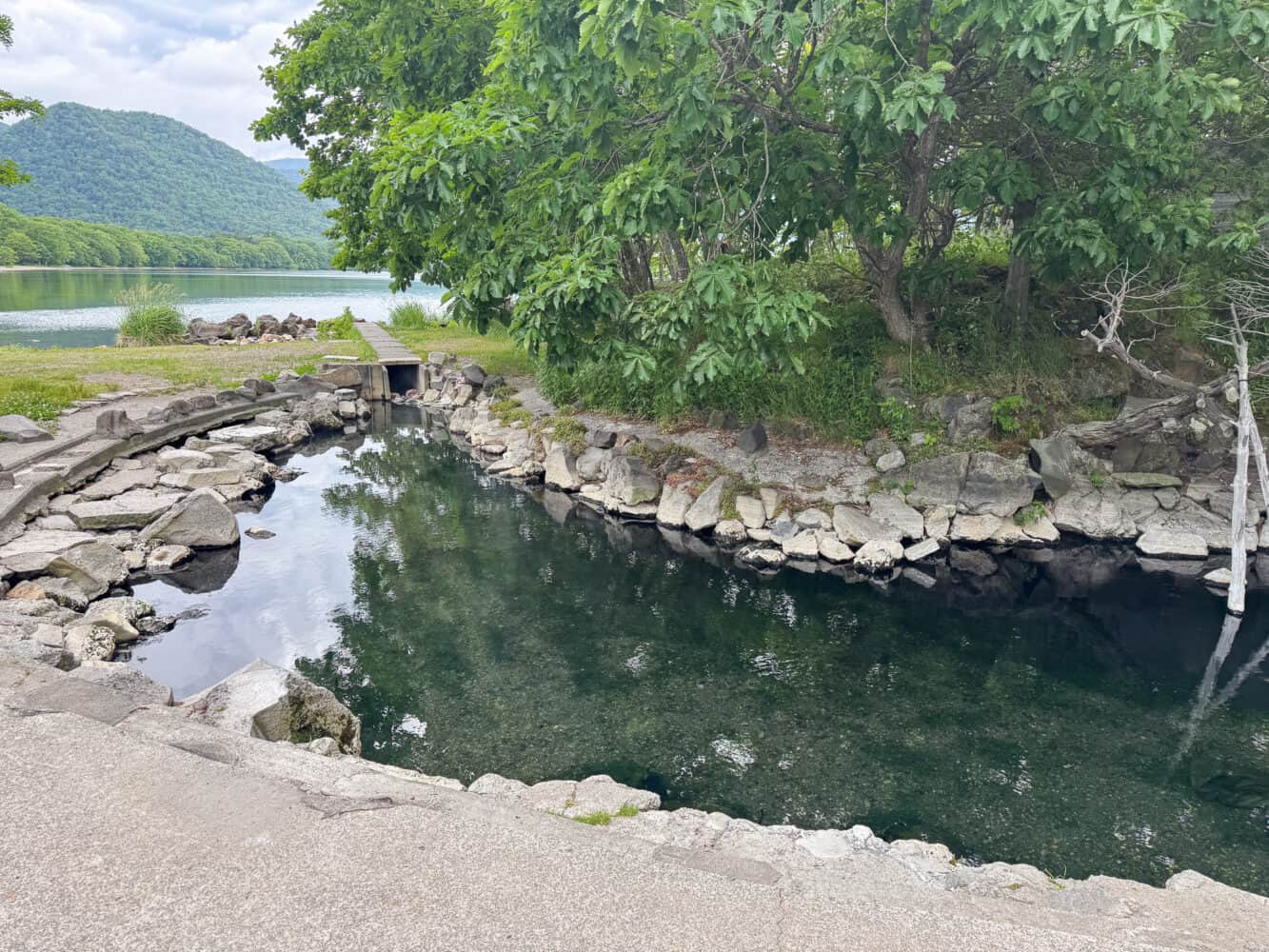 Wakoto Hot Spring at Lake Kussharo in Akan Mashu National Park, Hokkaido.