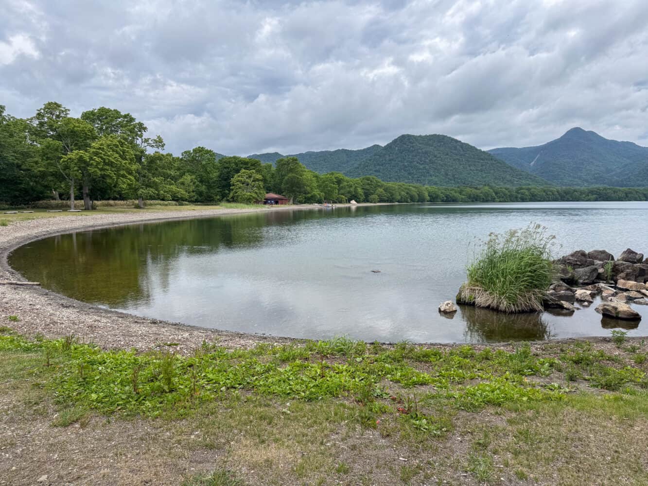 Beach on the Wakoto Peninsula at Lake Kussharo in Akan Mashu National Park.