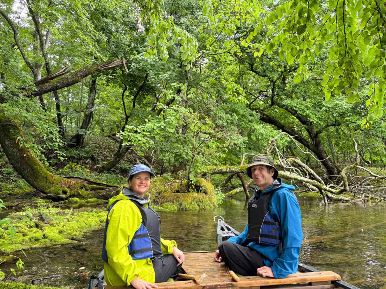 Canoeing on the Kushiro River from Lake Kussharo in Hokkaido.