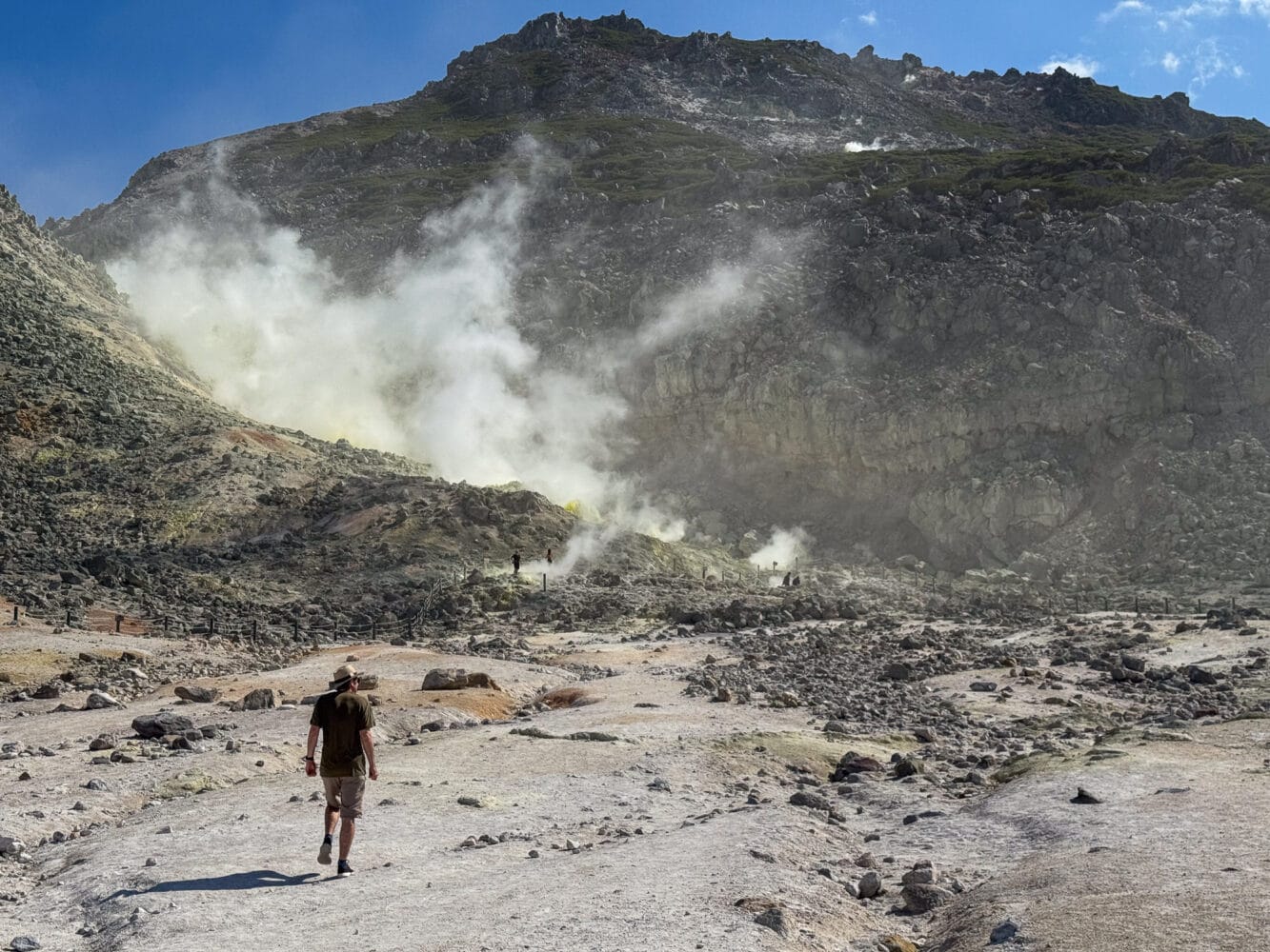 Mt Io fumaroles in Akan Mashu National Park in Hokkkaido, Japan.