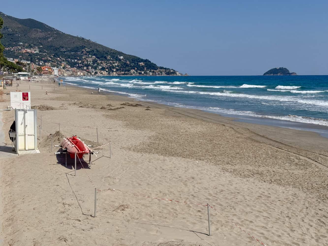 Alassio Beach in Liguria, Italy.