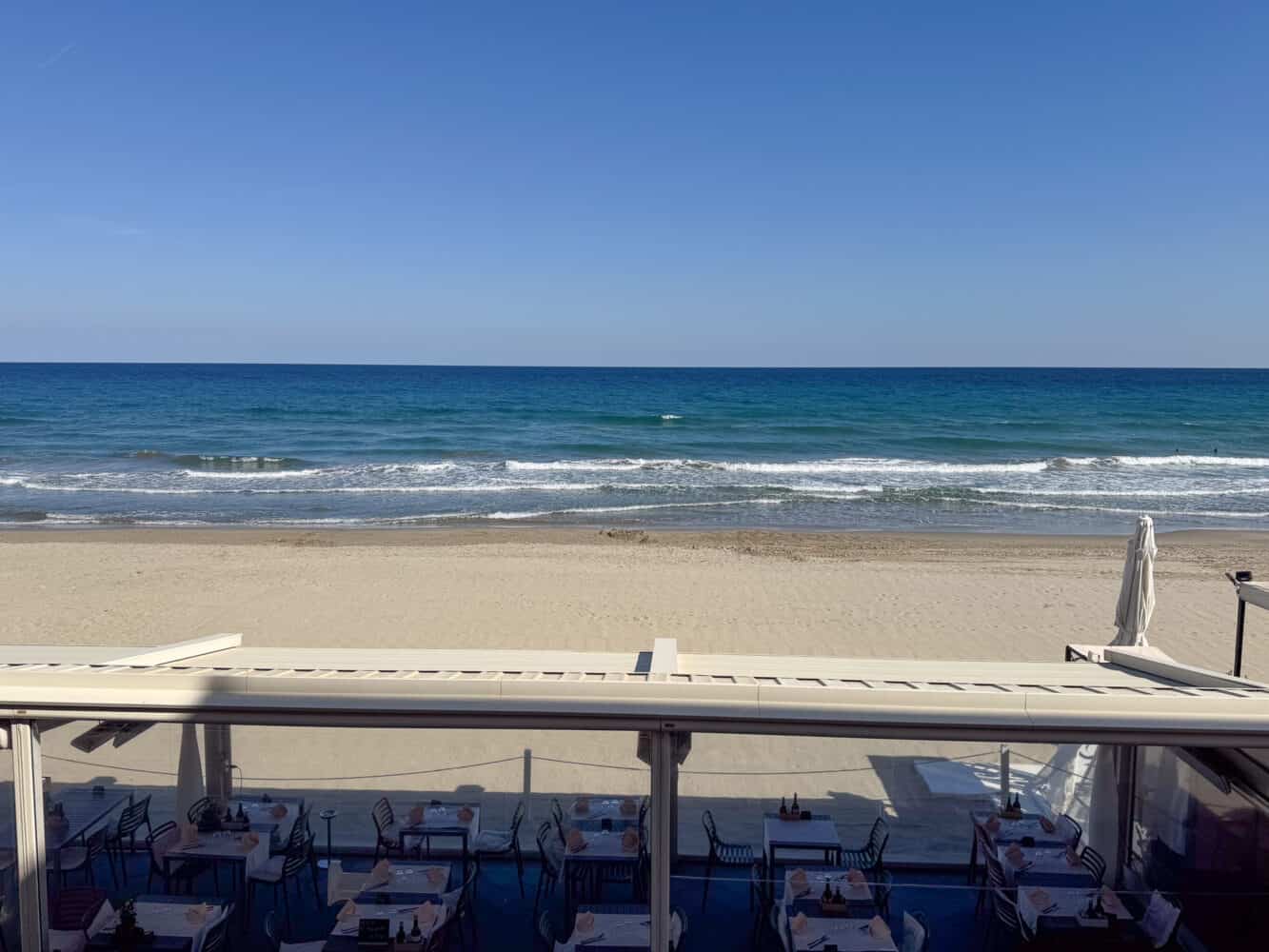 The sea view from our room at Casa d'Artista in Alassio, Liguria.