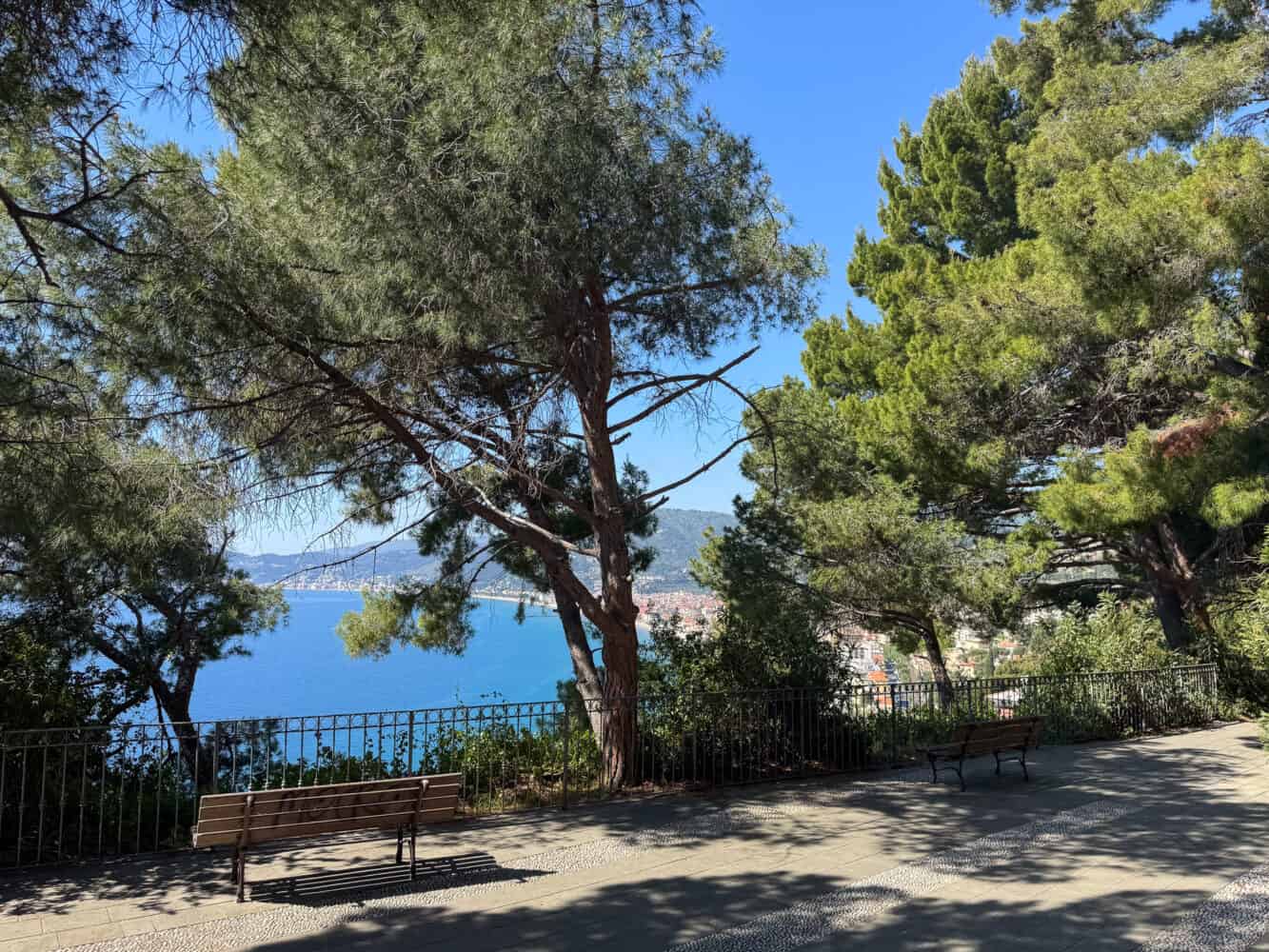 Views from the terrace below Santa Croce in Alassio. 