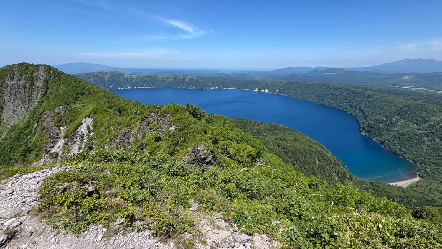 Lake Mashu view from the summit of Mt Mashu, Hokkaido.