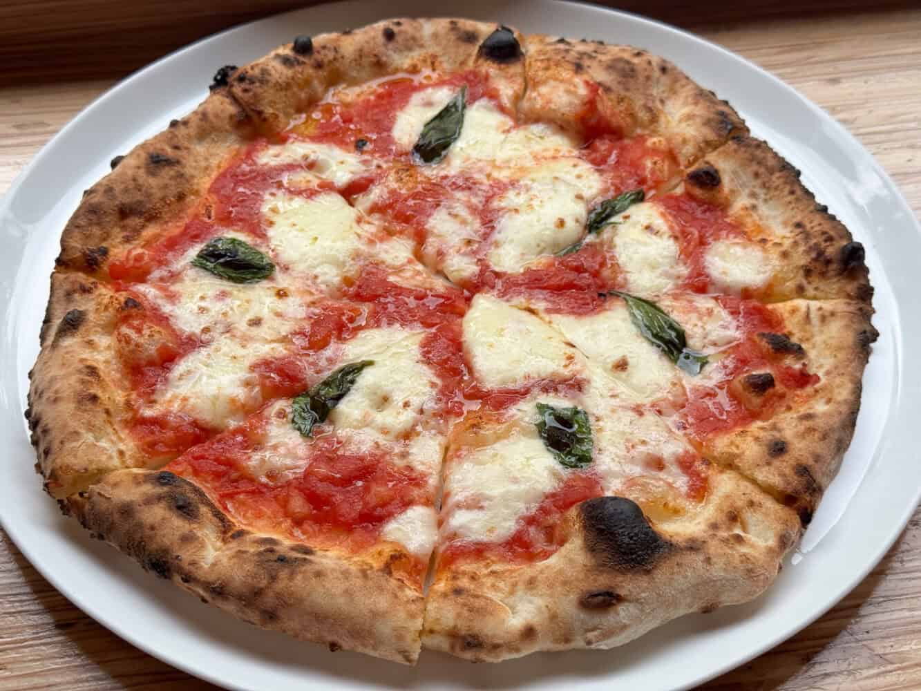 Margherita pizza at Furano Cheese Factory, Hokkaido.