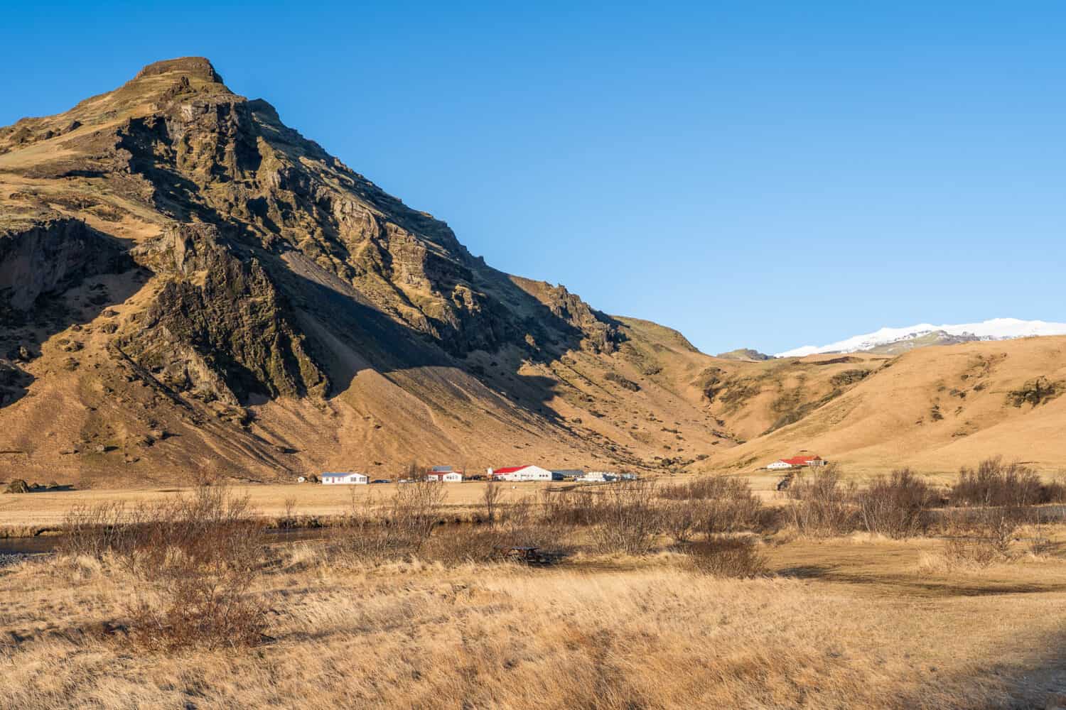 Mountain view while driving the South Coast of Iceland.