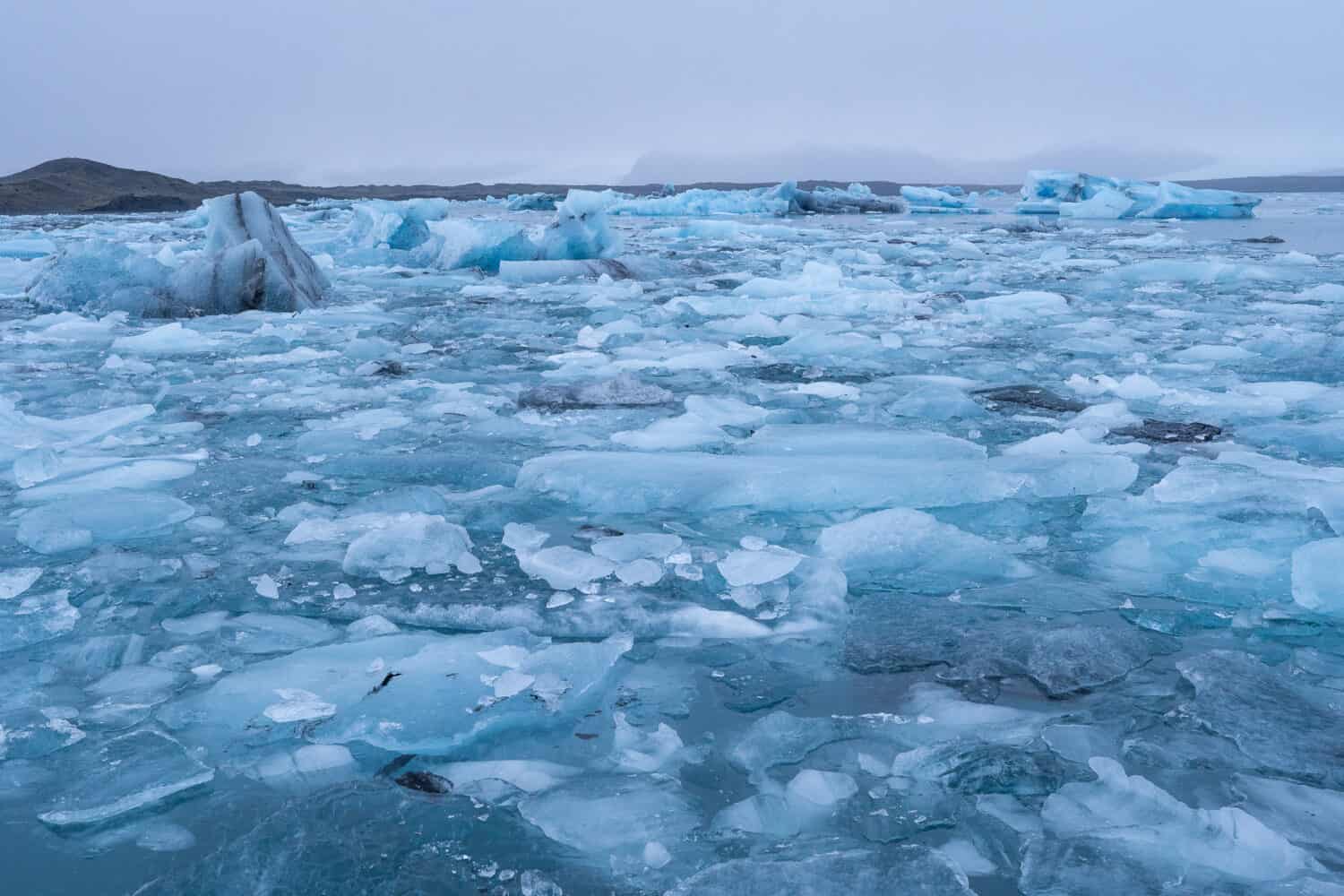Jökulsárlón Glacier Lagoon in Iceland in winter.