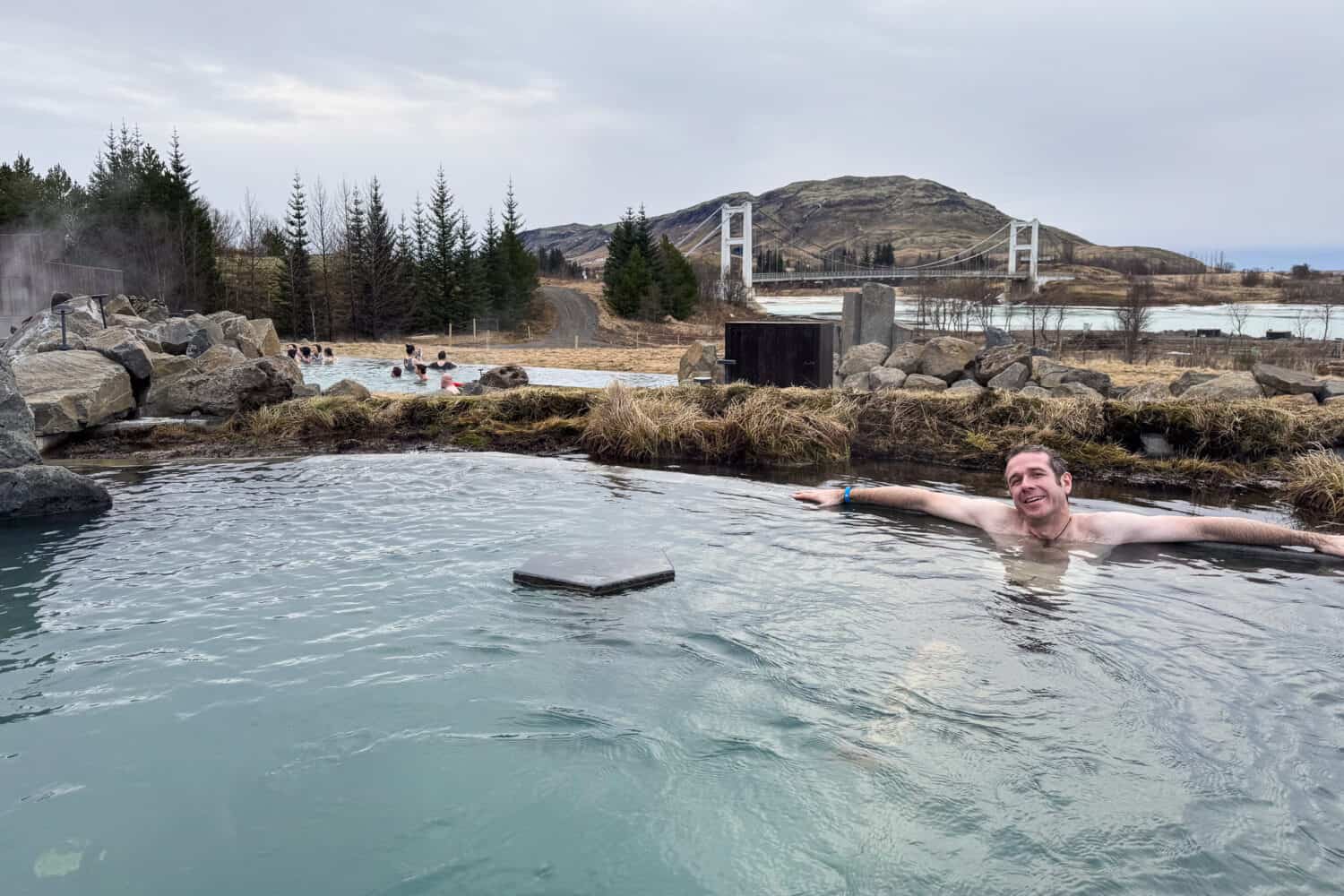 Laugarás Lagoon on the Golden Circle in Iceland.