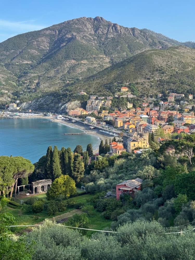 View of Levanto from above the castle on the Levanto to Monterosso hiking trail.