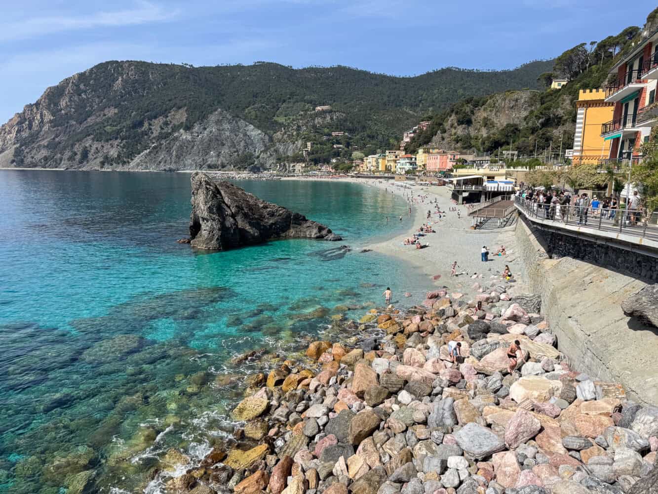 The beach at Monterosso al Mare in the Cinque Terre, Italy.