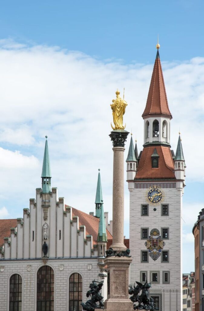 The old town hall of Munich at the Marienplatz.