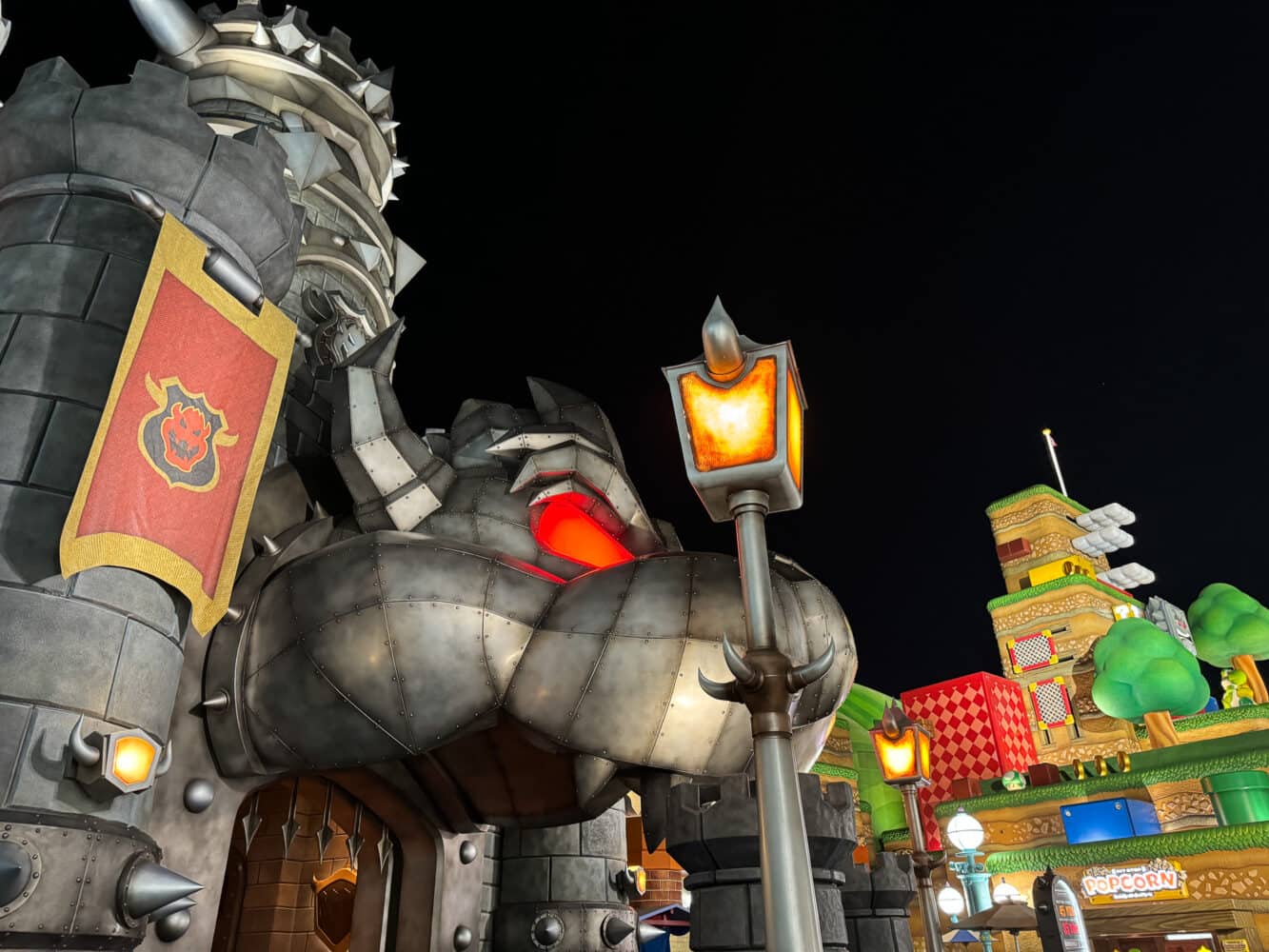 Entrance to the Mario Kart ride inside Bowser's Castle at Universal Studios Japan.