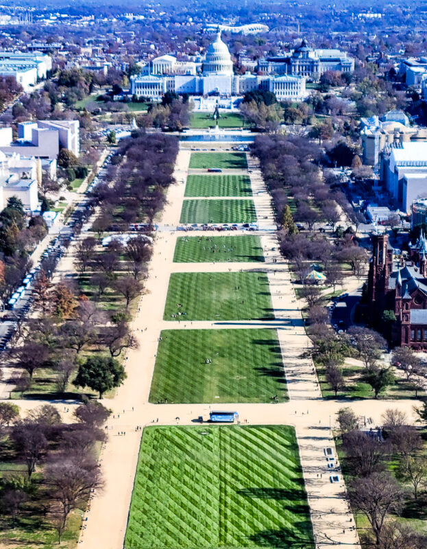 View of the National Mall from top of the Washington Monumen