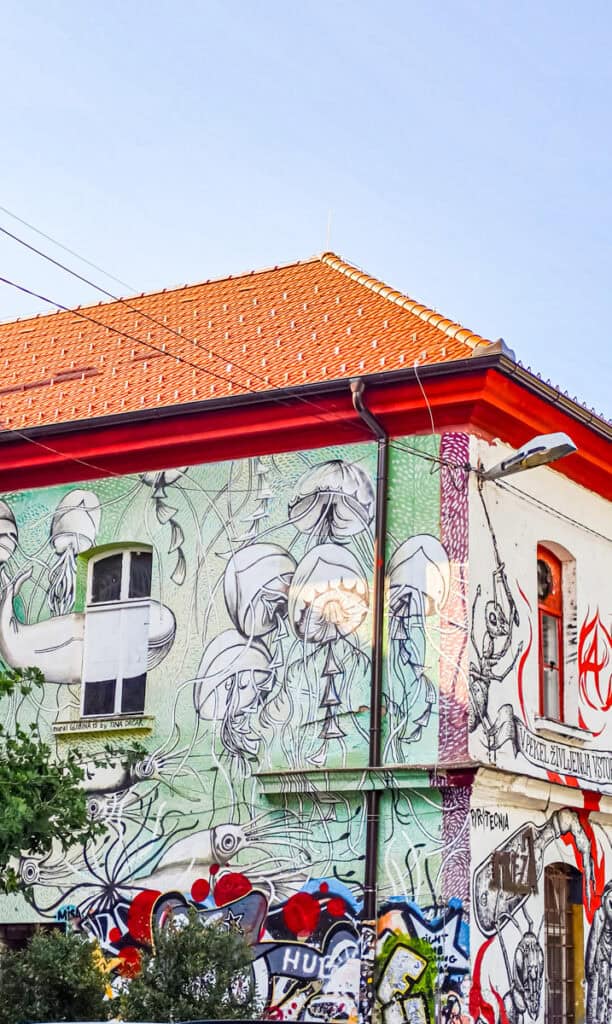 street art covered building at AKC Metelkova mesto