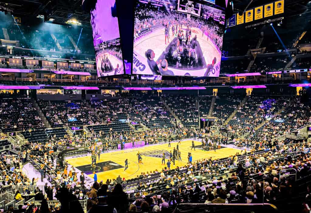 basketball game inside chase center