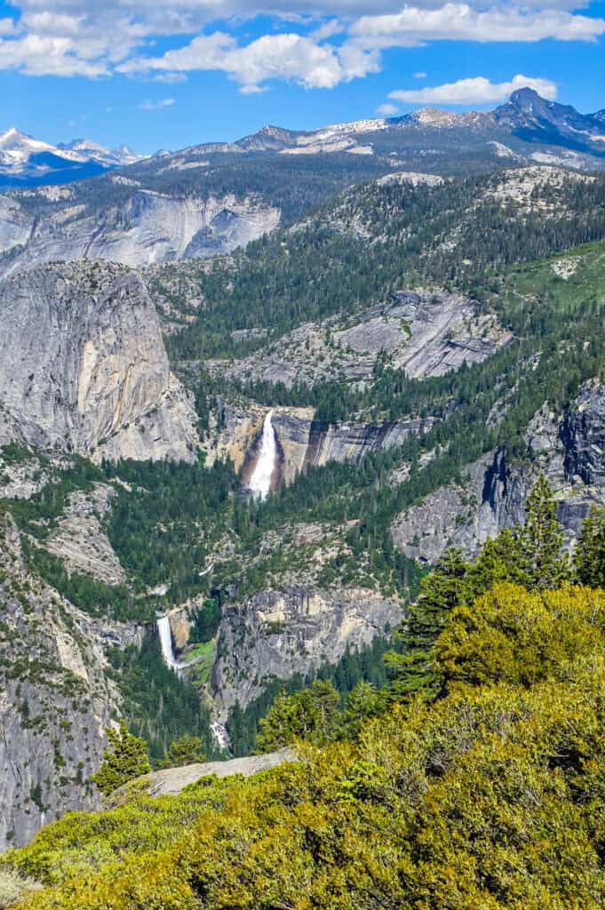 nevada and vernal falls at glacial point overlook