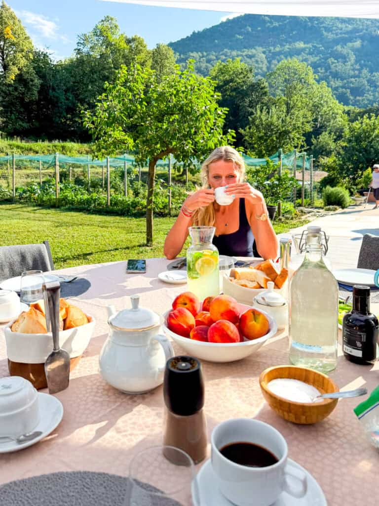 woman eating breakfast at san martin hotel