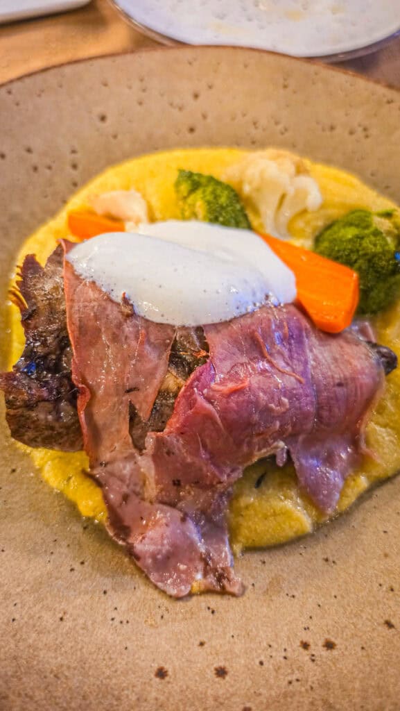 pork cheek in prosciutto. at old cellar bled