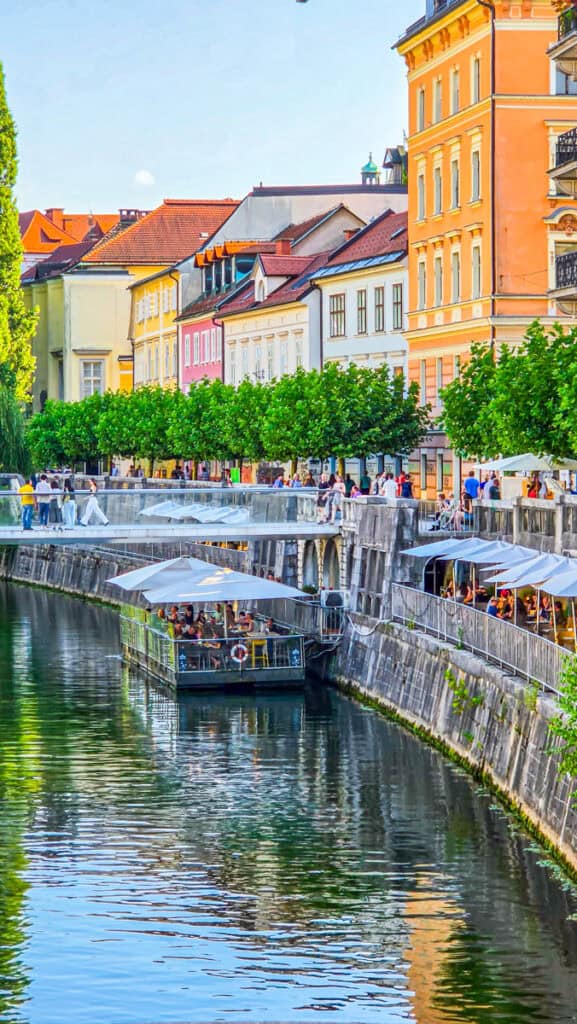 riverfront and colorful buildings of Ljlublina