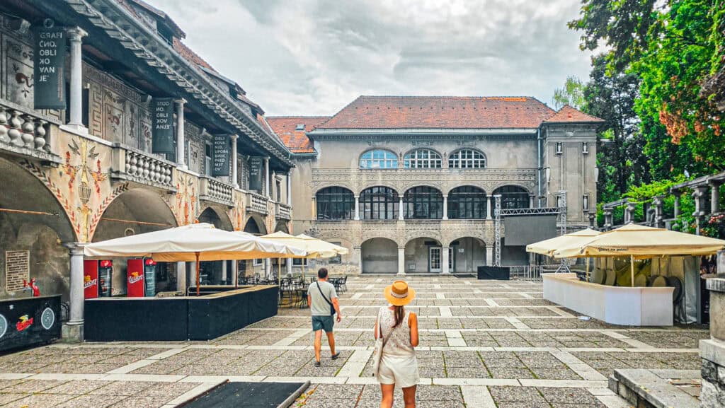 courtyard of Križanke cultural center Ljubljana