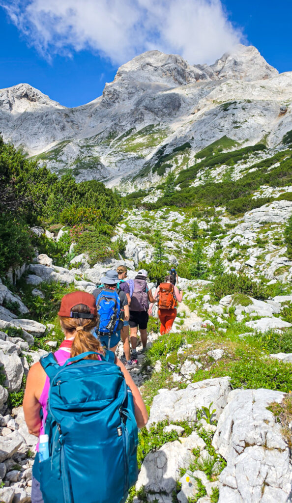 hikers on mount triglav