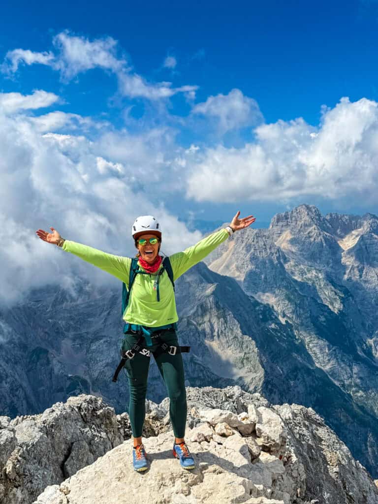 woman on top of mt triglav