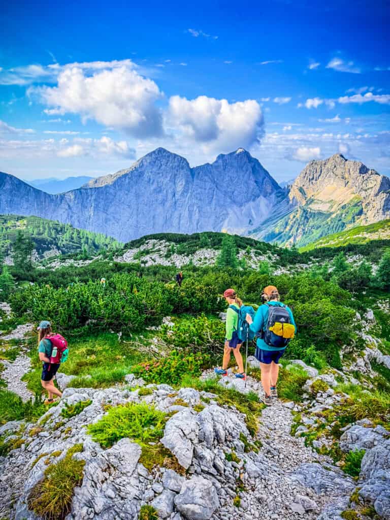 hikers on mt triglav trail