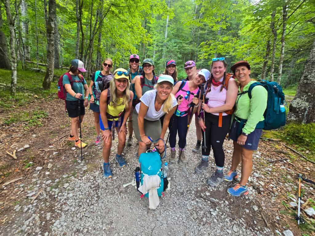 group of women at end of triglav hike