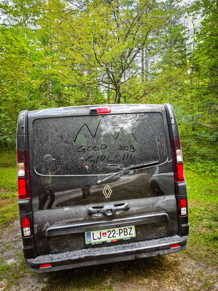 car with you did it written in the dust on wiindscreen
