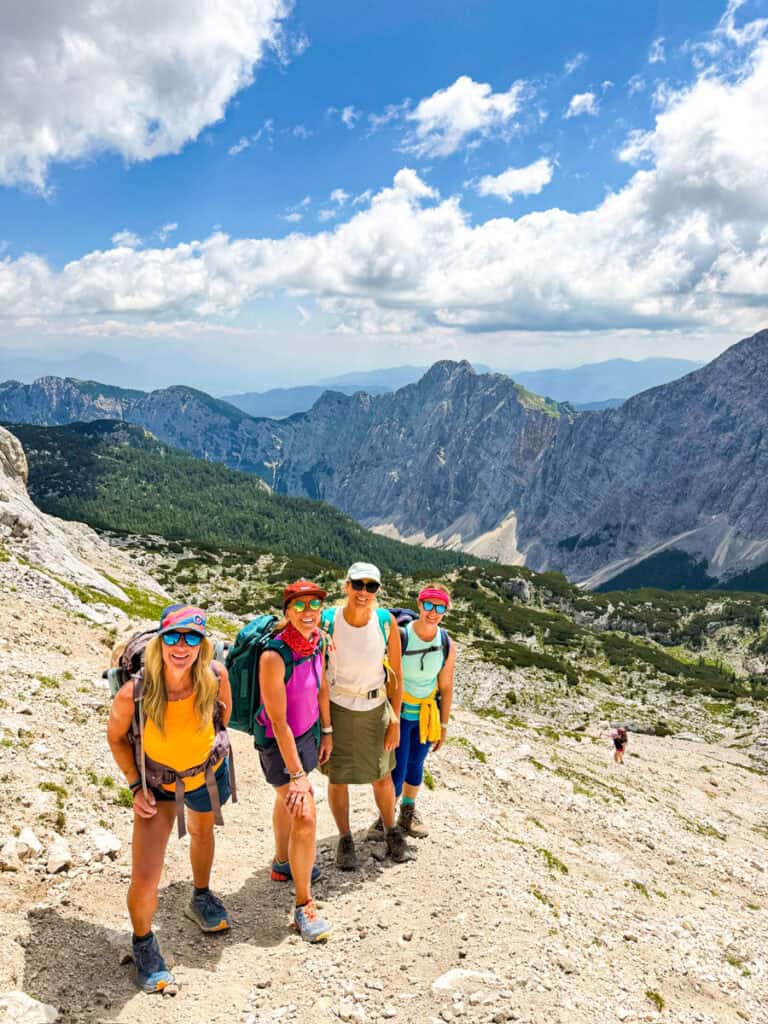 group of women on mt triglav hihke
