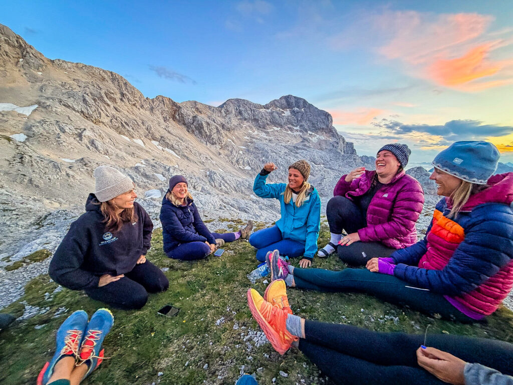 sunset circle of women mount triglav