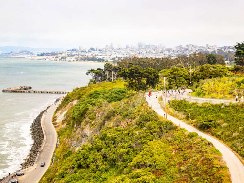 view of trail along san francisco bay