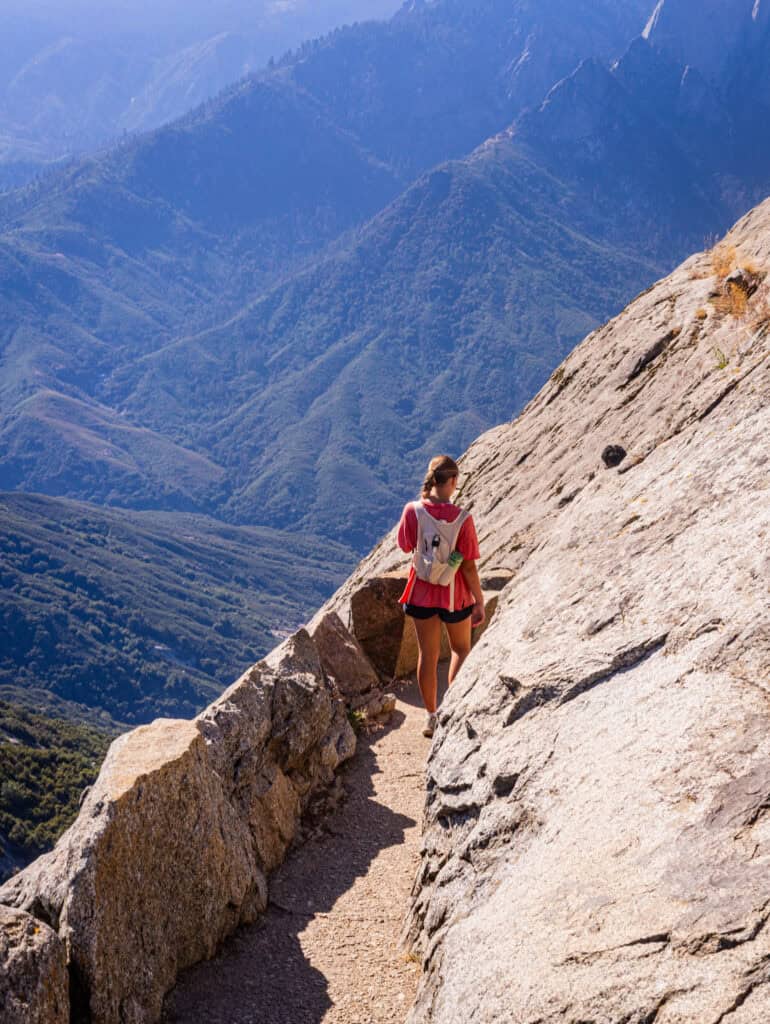 girl walking moro rock trail