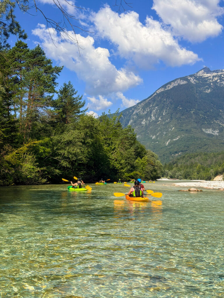 kayaking on the soca river