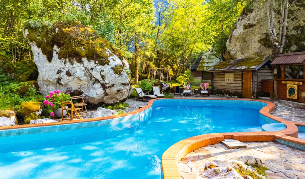 swimming pool at Pristava Lepena
