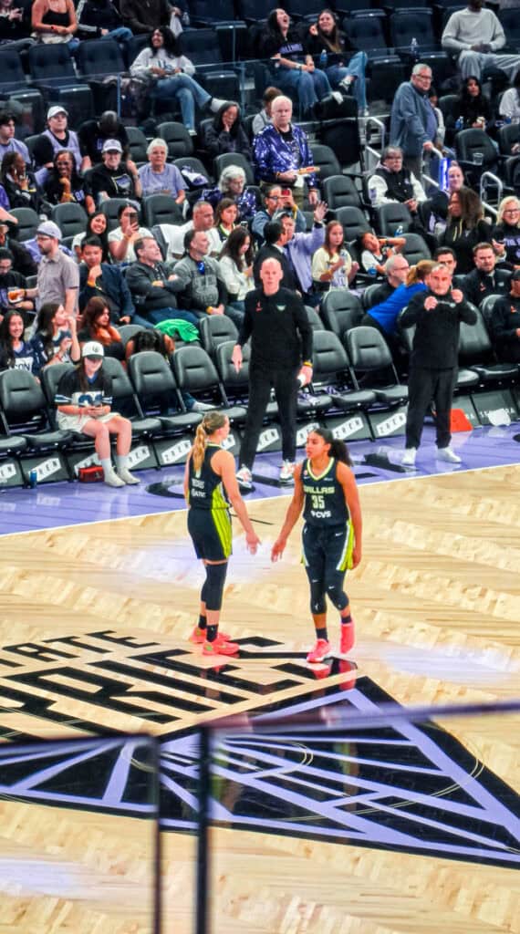 azzi fudd and paige beuckers on court