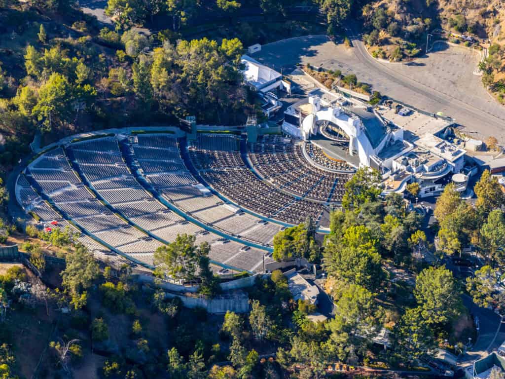 aerial view of the hollywood bowl