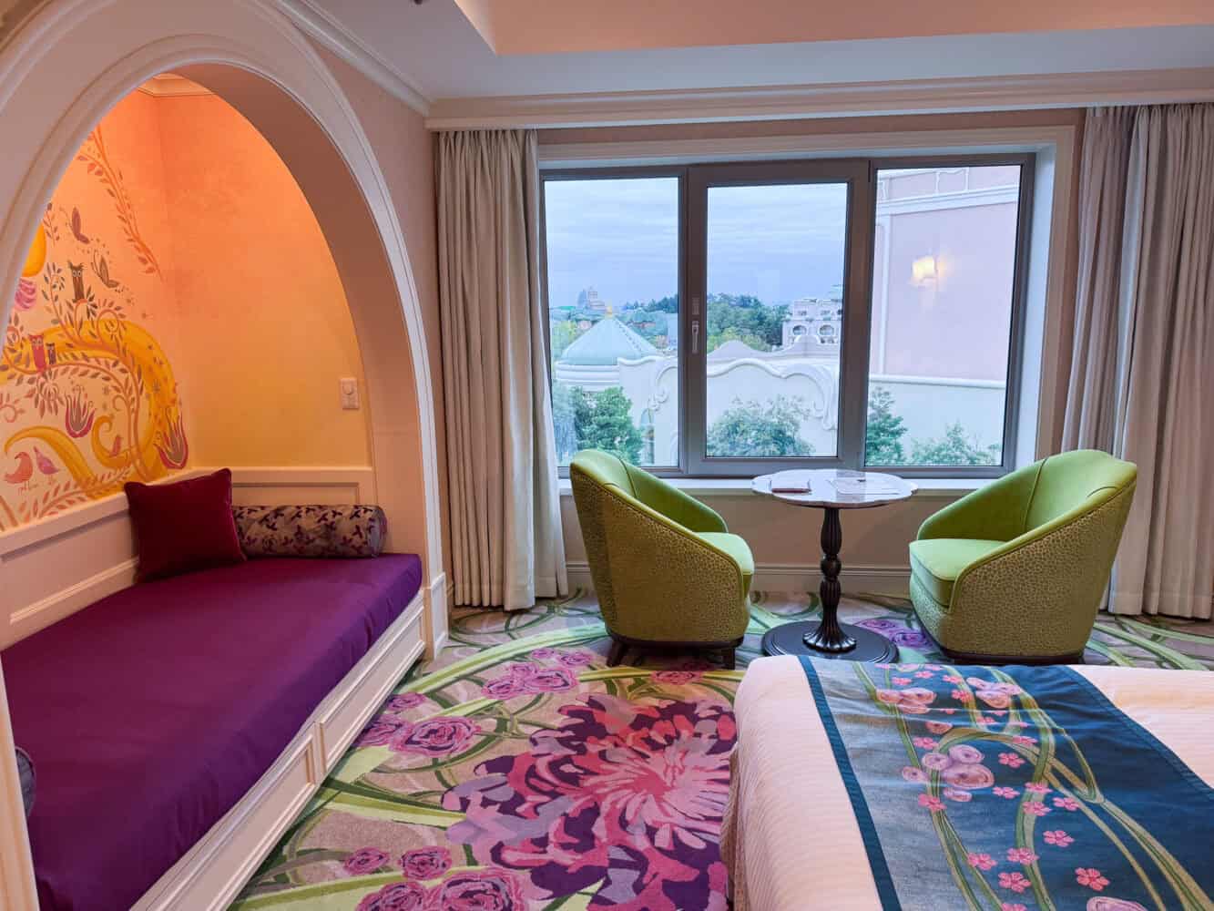 Rose court Alcove room at Fantasy Springs Hotel, Tokyo Disney. 