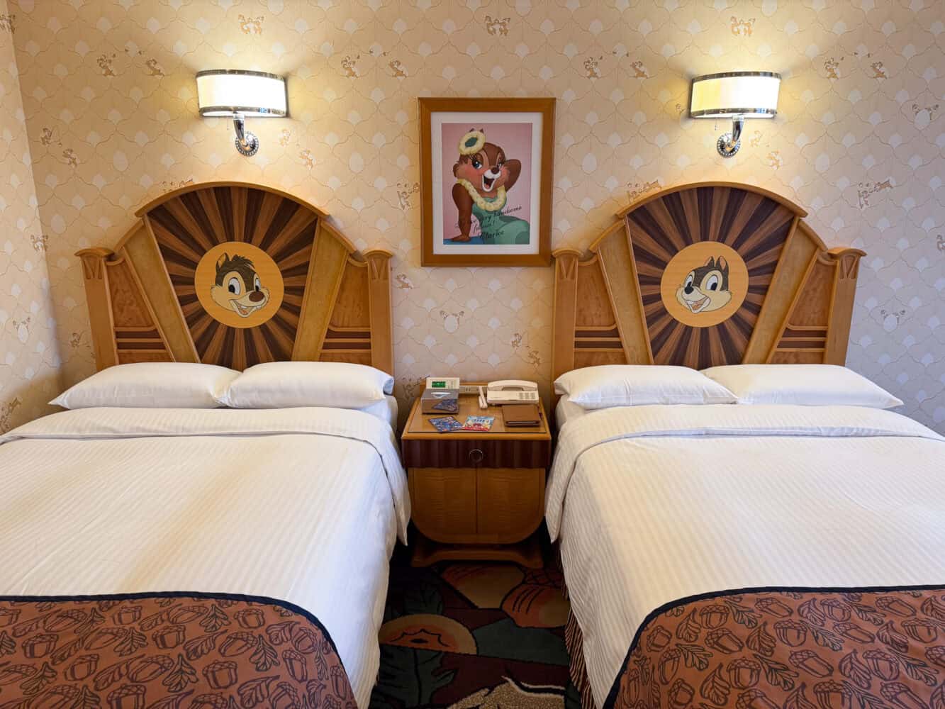Chip and Dale twin room at Ambassador Hotel Tokyo Disney. 