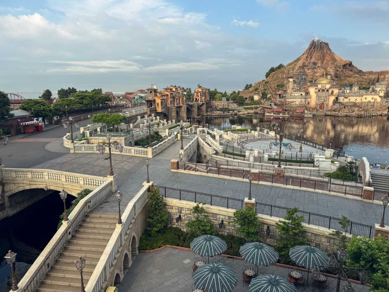 Empty DisneySea view from Hotel Miracosta Piazza View room. 